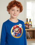 Polera Manga Larga Algodón Niños Mario Bros Puño