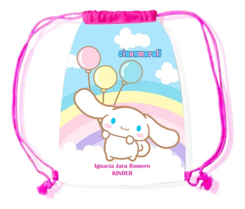 Mochila Bolsa Tela Morall Jardin Infantil Colegio Cinamoroll Fucsia Liso