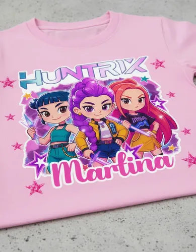 Polera Calza Huntrix Demon Hunters K Pop Niñas Personalizado