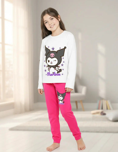 Pijama Largo Kuromi  Niñas Personalizado Algodon