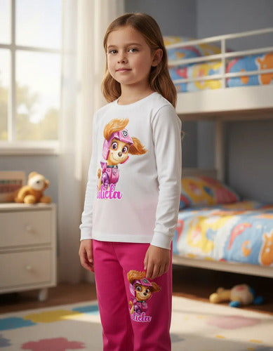 Pijama Largo Skye Paw Patrol Película Niñas Personalizado