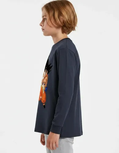 Polera Manga Larga Algodón Niños Goku Dragon Ball