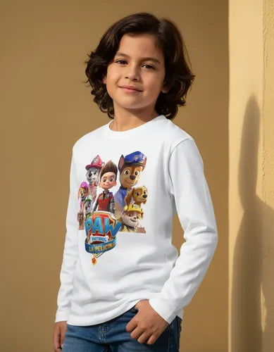 Camiseta Polar Manga Larga Polera Niño Paw Patrol Pelicula