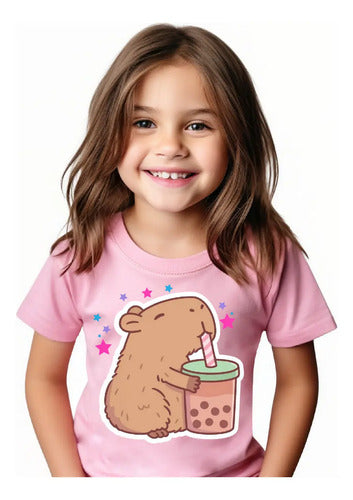 Polera Capibara Niñas Algodón 100%