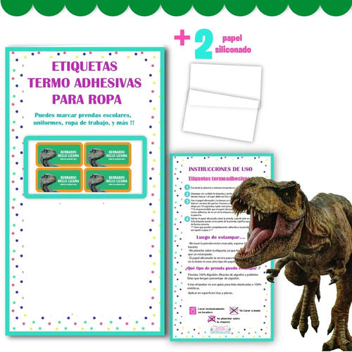 Etiquetas Escolares Personalizadas Jurassic Park Ropa Utiles Verde Unica