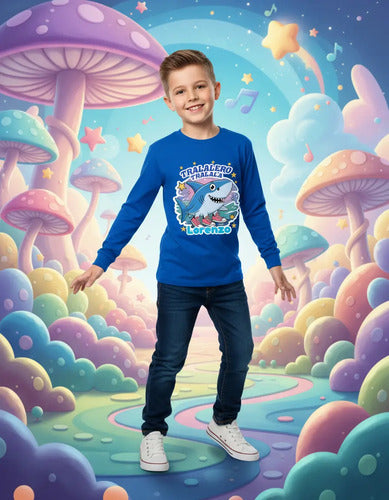 Polera Tralalero Tralala Personalizada Niños Manga Larga