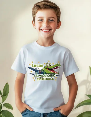 Polera Bombardino Cocodrilo Personalizada Niños Algodón