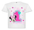 Polera Minnie Primer Cumpleaños Personalizada Niñas Algodon