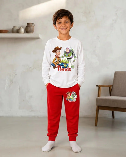 Pijama Largo Toy Story Niños Personalizado Algodón