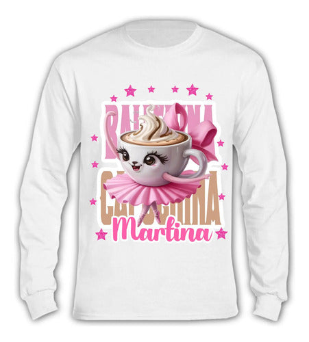 Pijama Largo Ballerina Capuccina Personalizado Algodón