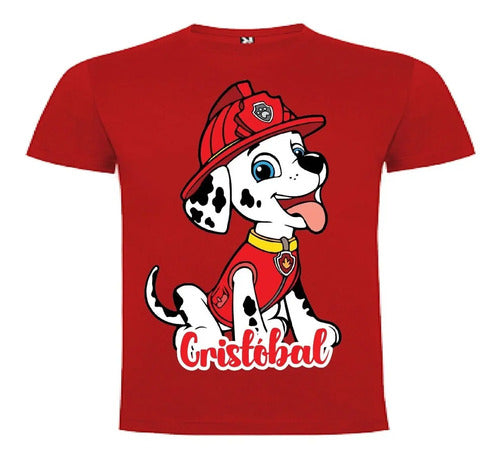 Polera Marshall Paw Patrol Personalizada Niños 2 100%algodón