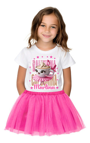 Disfraz Vestido Ballerina Capuccina Personalizado Polera + Tutú Niñas