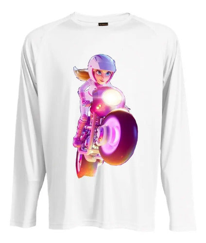 Camiseta Polar Manga Larga Polera Niñas Princesa Peach Movie