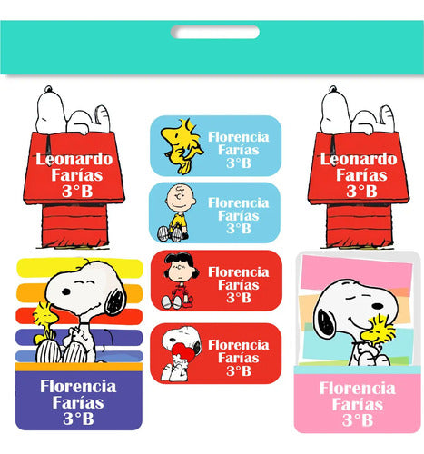 Etiquetas Escolares Personalizadas Snoopy
