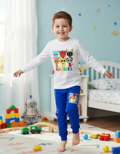 Pijama Largo Sprunki Niños Algodón Personalizado