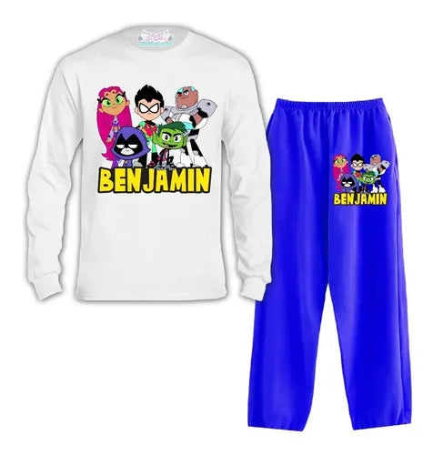 Pijama Largo Jóvenes Titanes Regalo Cumpleaños  Niños