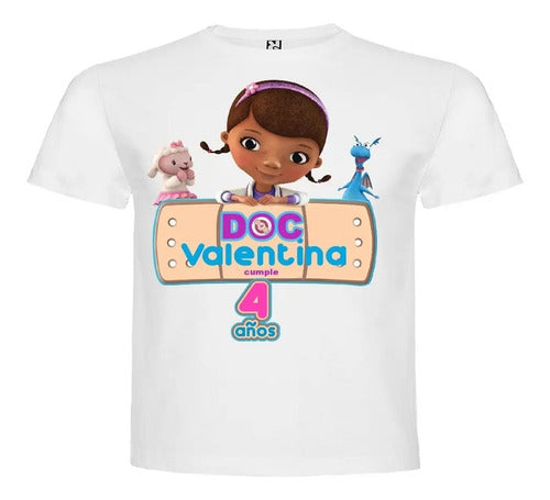 Polera Doctora Juguetes 3 Cumpleaños Personalizada Algodón