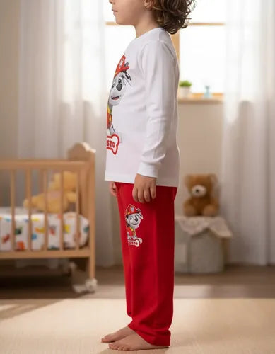 Pijama Largo Marshall Paw Patrol Personalizado 100% Algodón