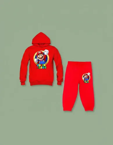 Polerón Mario Bros + Pantalón De Buzo Personalizado Algodón