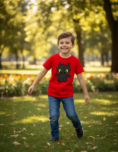 Polera Color Algodón 100% Niño Chimuelo Como Entrenar Dragon