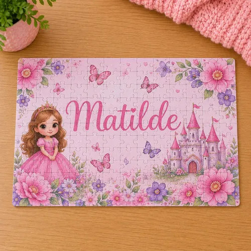 Puzzle Rompecabezas Personalizado Princesa Castillo Nombre