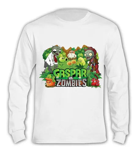 Pijama Largo Plantas Vs Zombies Niños Algodón Personalizado