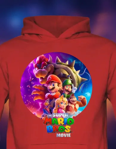 Polerón Canguro Algodón Niños Mario Bros Movie Pelicula