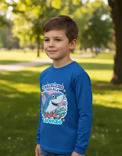 Polera Tralalero Tralala Personalizada Niños Manga Larga