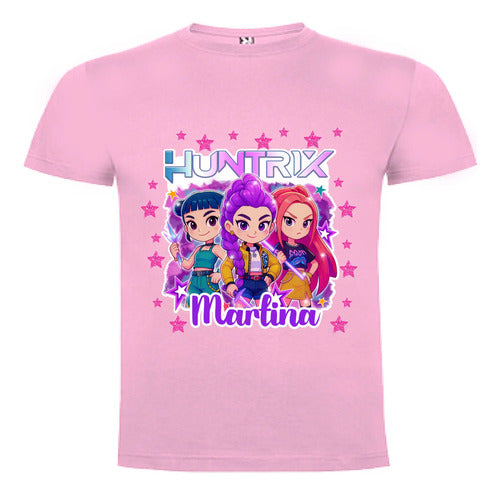Polera Huntrix Demon Hunter K Pop Personalizada Niñas