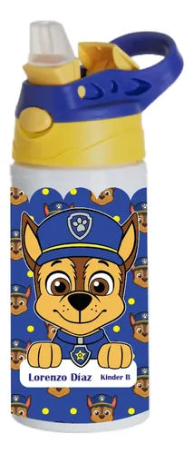 Botella Agua Colegio Chase Paw Patrol Personalizada Niños