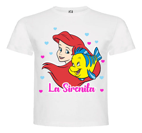 Polera La Sirenita Ariel Niñas Algodón 100% Flex