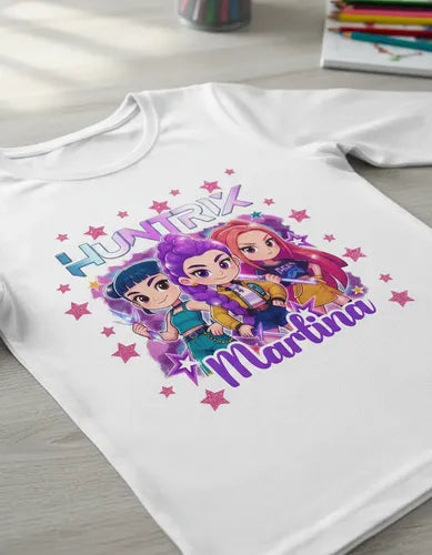 Polera Larga Huntrix Demon Hunters K Pop Personalizada Niñas