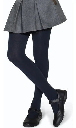 Pack 2 Calzas Niña Polar Stretch Escolar Azul Colegio