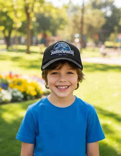 Jockey Gorro Niños Jurasic World Dinosaurios Regalo Navidad Negro