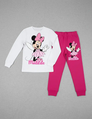 Pijama Largo Minnie Hada Niñas 100% Algodón Personalizado