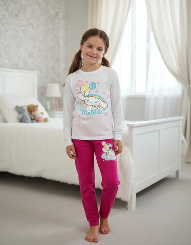 Pijama Largo Cinnamoroll Niñas Personalizado Algodon