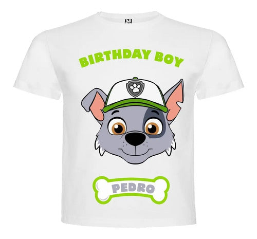 Polera Estampada Niño Cumpleaños Rocky Paw Patrol