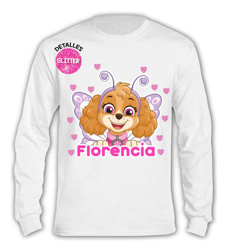 Pijama Largo Skye Paw Patrol Niñas Personalizado Algodon 3