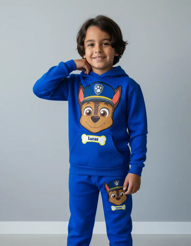 Poleron + Pantalón De Buzo Chase Paw Patrol Personalizado
