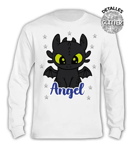 Pijama Largo Chimuelo Dragon Niños Personalizado Algodon