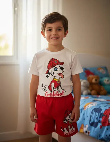 Pijama Marshall Paw Patrol Personalizado 3 Niños100%algodón