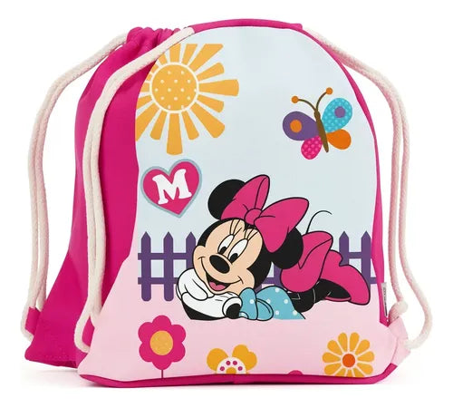 Mochila Bolsa Tela  Jardin Infantil Colegio Minnie Mouse 1 Fucsia Personalizado