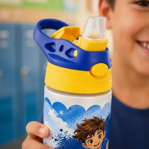 Botella De Agua Para Niños Personalizada Futbol Niños Blanco