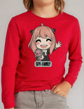 Polera Manga Larga Algodón Niñas Anya Spy X Family Cat