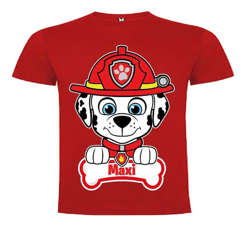 Polera Marshall Paw Patrol Personalizada Niños 1 100%algodón