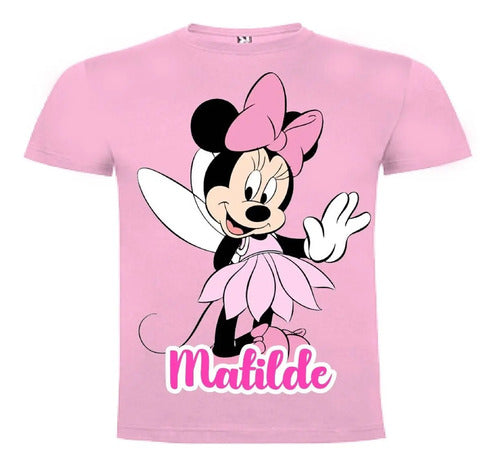 Polera Minnie Hada Personalizada Niñas 100% Algodón