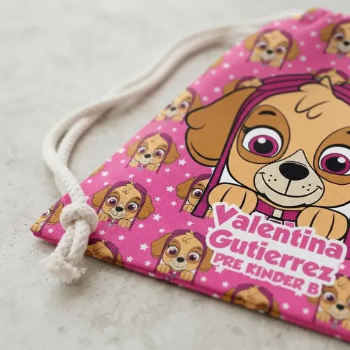 Mochila Skye Paw Patrol Bolsa Jardin Infantil Colegio  Fucsia Estampado
