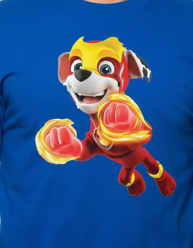 Polera Manga Larga Algodón Niños Marshall Mighty Paw Patrol