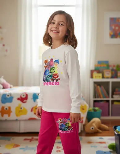 Pijama Largo Intensamente 2 Niñas Personalizado Algodon
