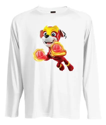 Camiseta Polar Manga Larga Polera Niño Niña Marshall Paw
